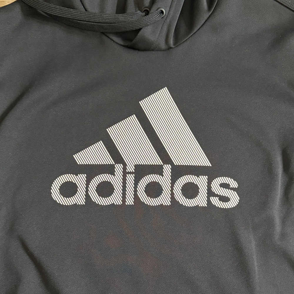 Adidas Black Hoodie with White Logo Size Medium - Picture 2 of 6